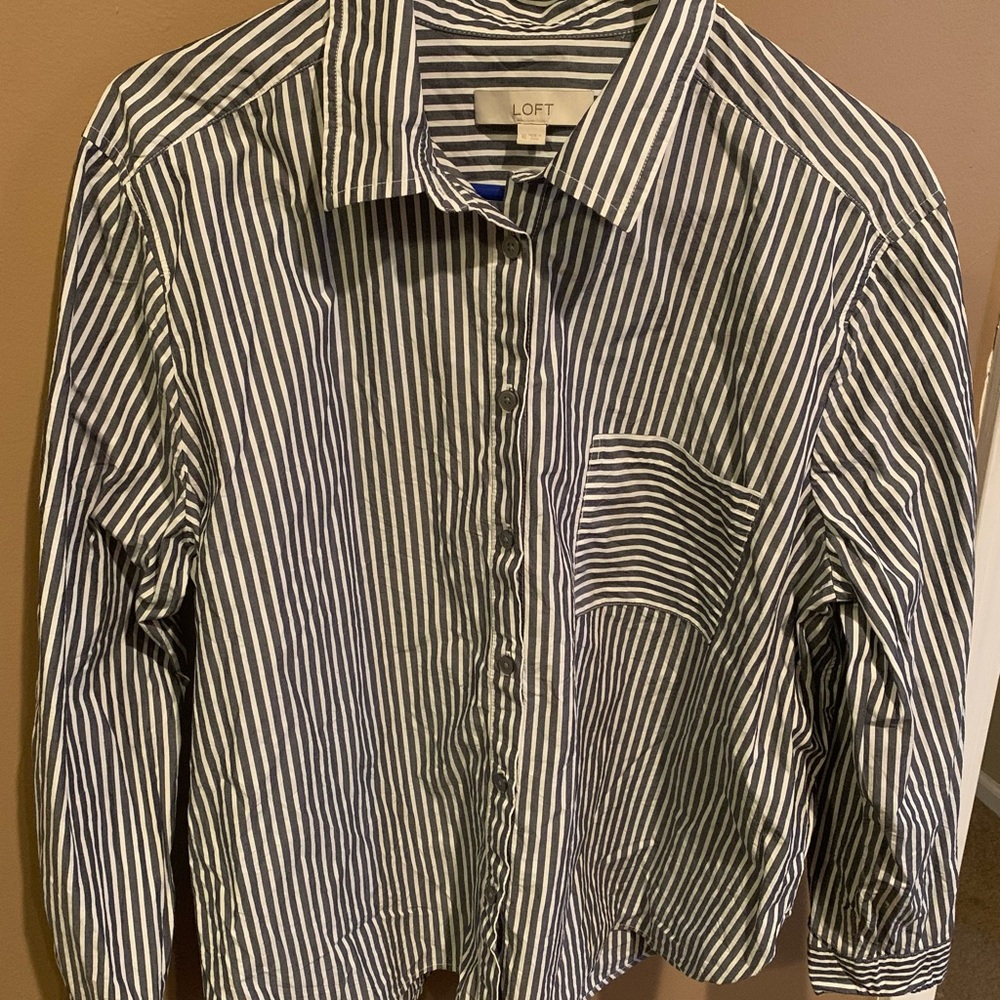 LOFT Woman’s Blue Striped Shirt